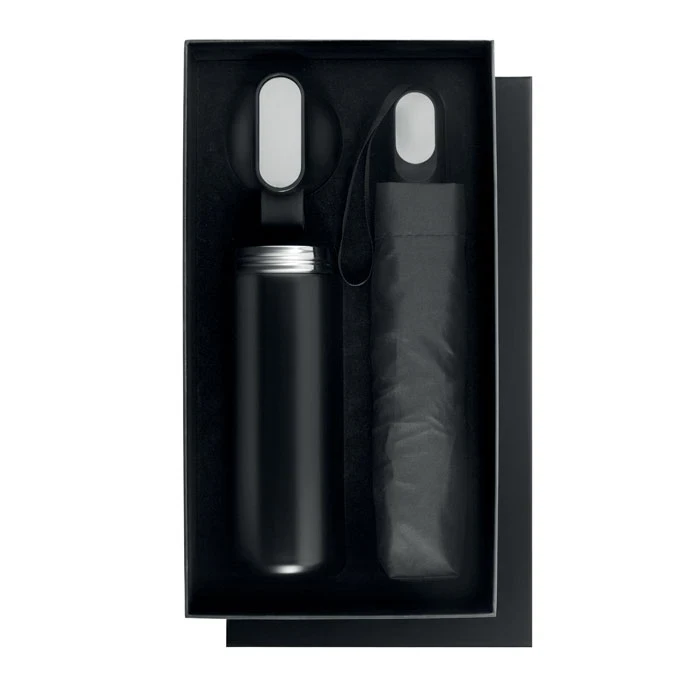 Stainless Steel Bottle & Umbrella Gift Set