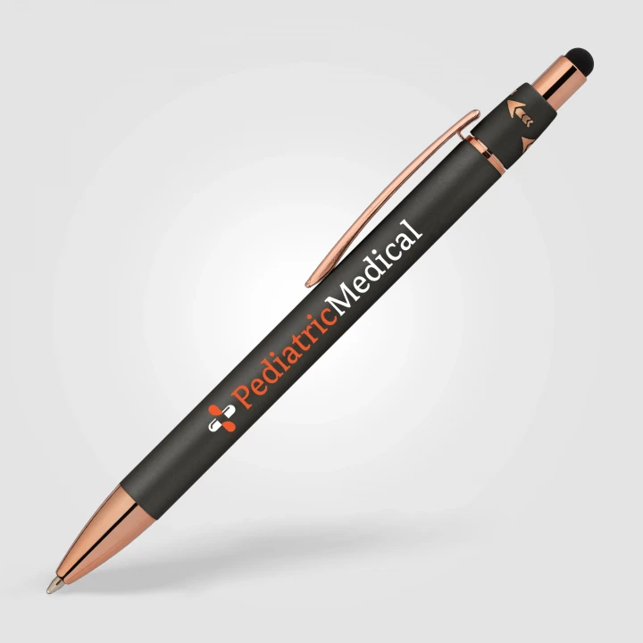 Orbit Spinner Chrome Metal Pen With Stylus