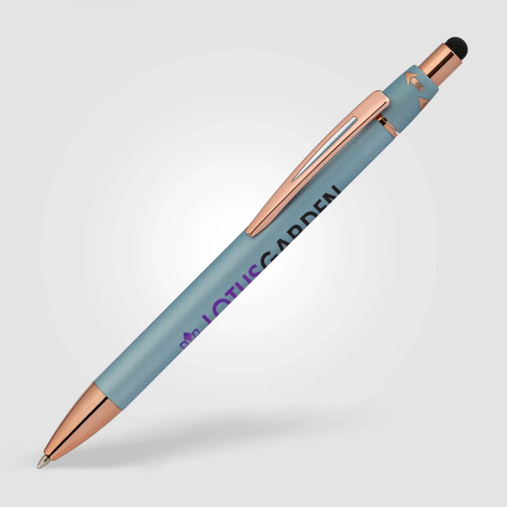 Orbit Spinner Chrome Metal Pen With Stylus