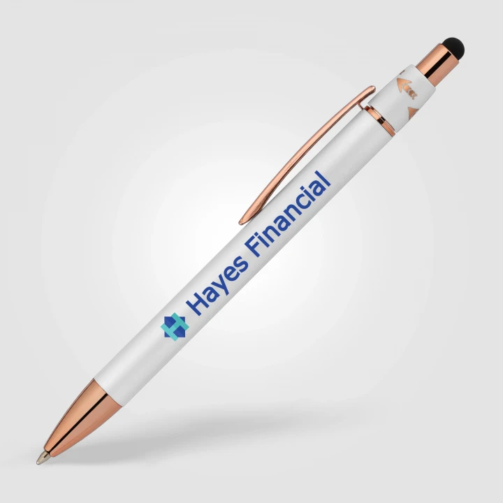 Orbit Spinner Chrome Metal Pen With Stylus