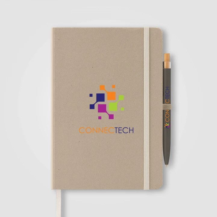 Terra Recycled Milk Carton Hard Cover A5 Notebook & Reborn Pen Set
