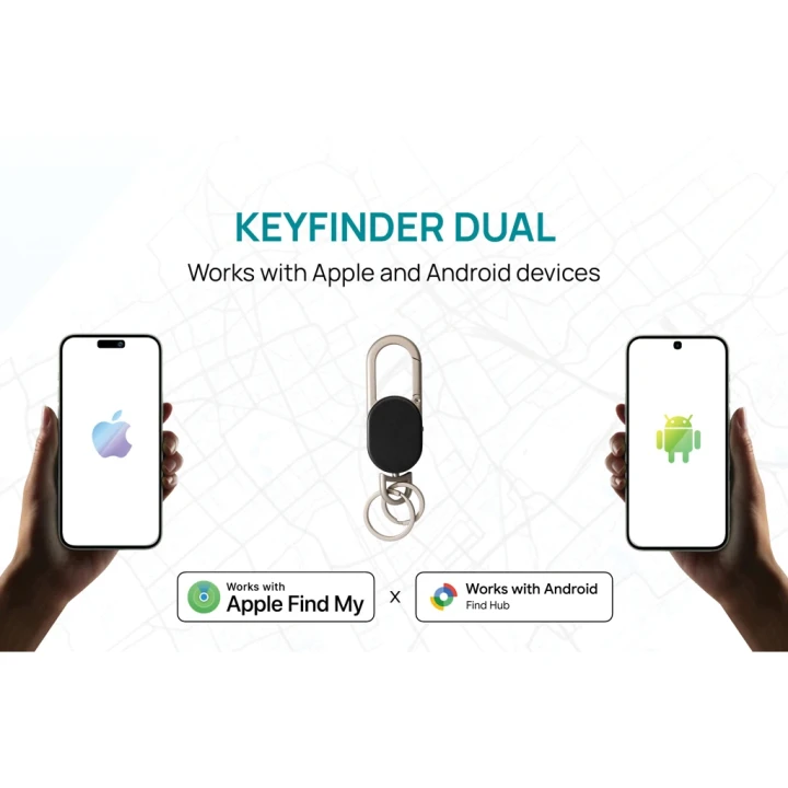 Keyfinder Dual keychain with worldwide locating