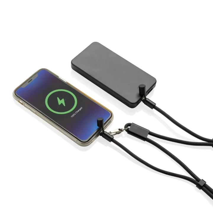 LoopAmp RCS RPET adjustable 160 cm phone cord with 60W cable