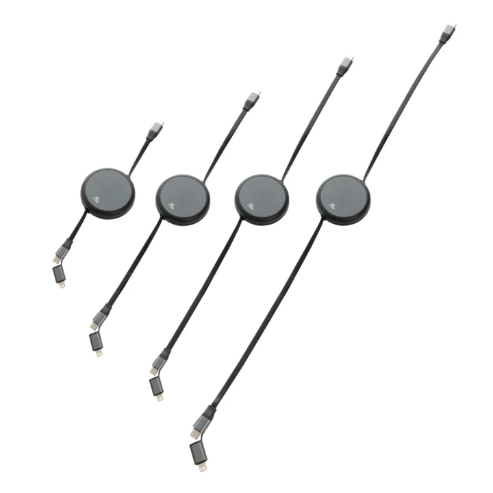 Terra RCS recycled aluminium retractable 240W 2-in-1 cable