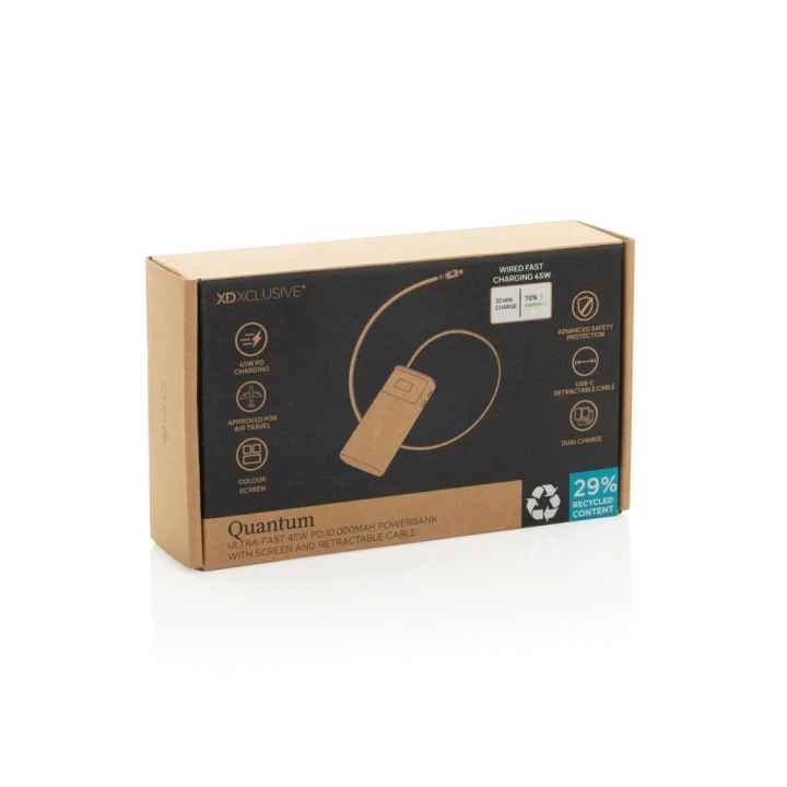 Quantum RCS ultra-fast PD45W 10.000mAh powerbank with screen