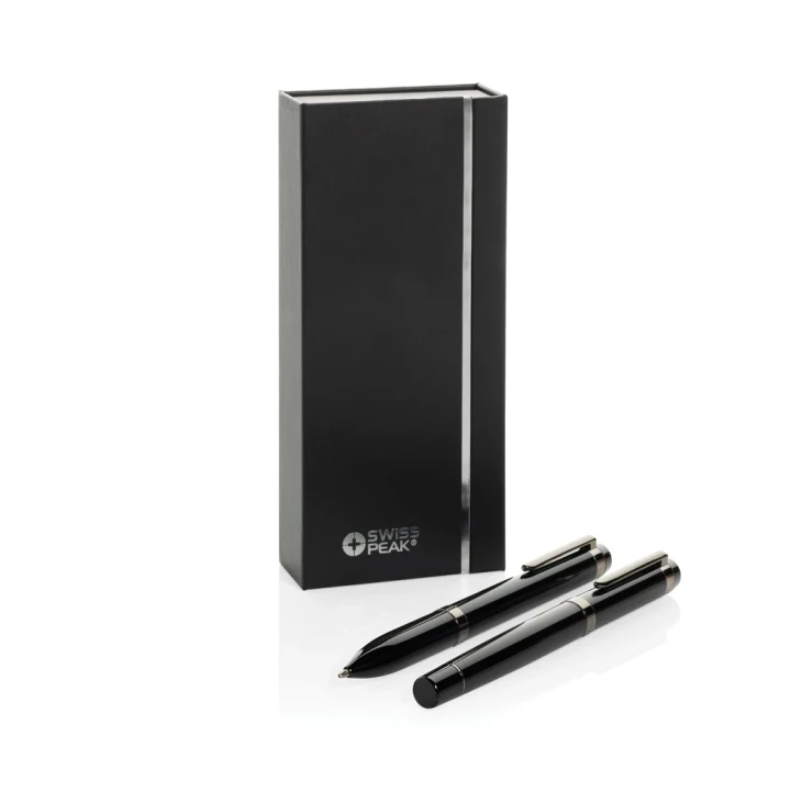 Swiss peak OSLO recycled stainless steel deluxe pen set
