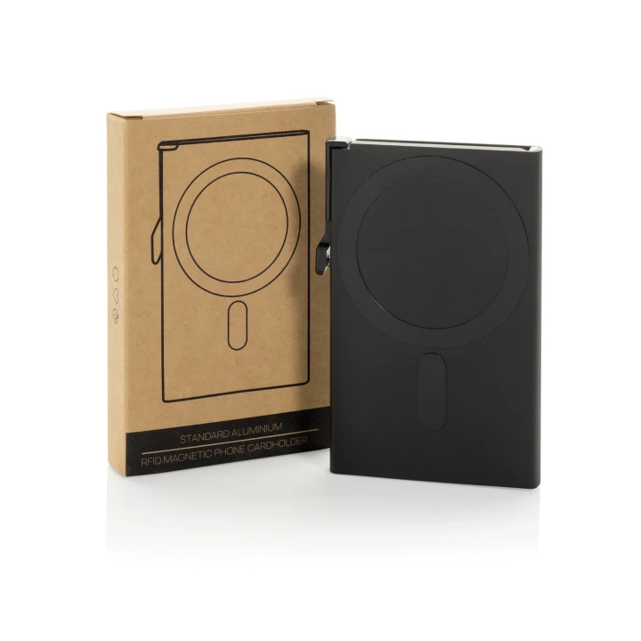 Standard aluminium RFID magnetic phone cardholder
