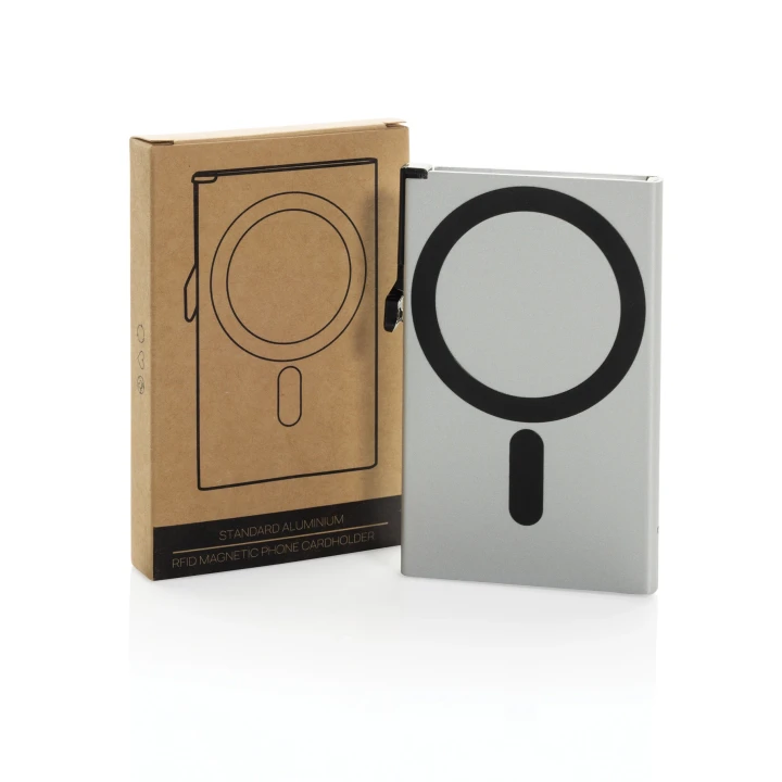 Standard aluminium RFID magnetic phone cardholder