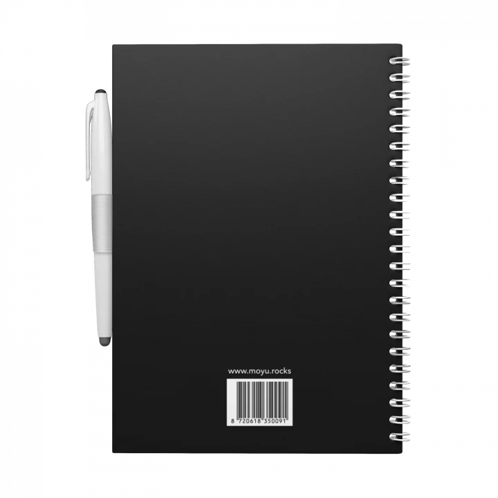 MOYU Erasable Stone Paper Notebook A5 Hardcover Pitch Black - 40 Pages