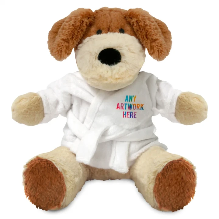 Darcy Dog In White Bathrobe 20cm