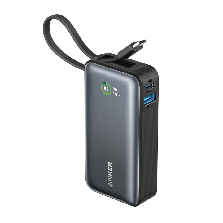 Anker Nano Power Bank 30W, Built-In USB-C Cable