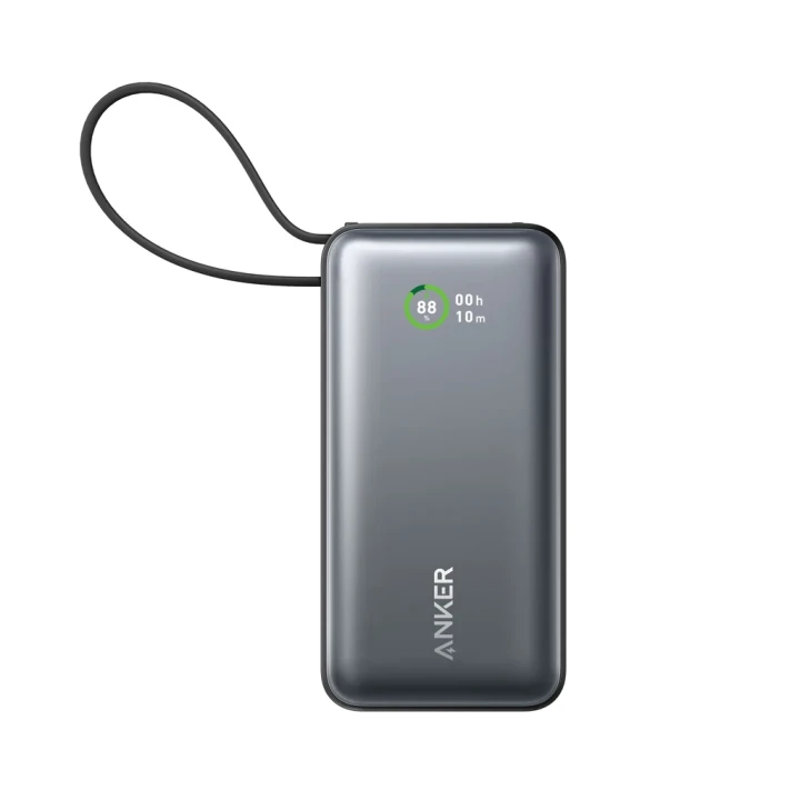 Anker Nano Power Bank 30W, Built-In USB-C Cable