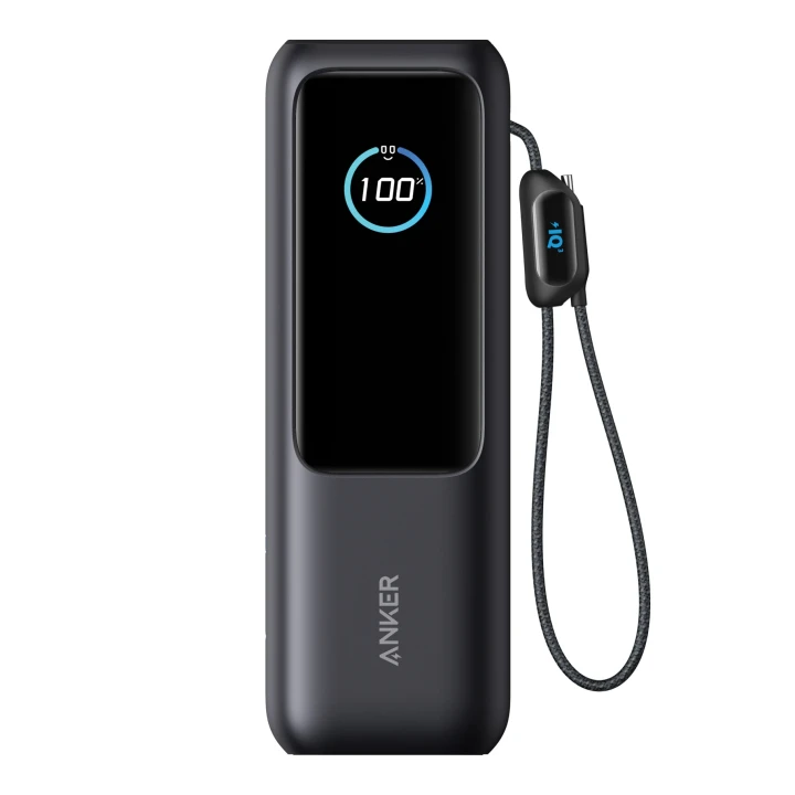 Anker Power Bank 25.000 mah 165W, Built-in retractable cable