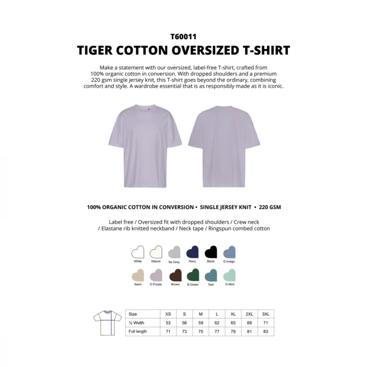 Tiger Cotton® Unisex Oversized T-Shirt Neutral®