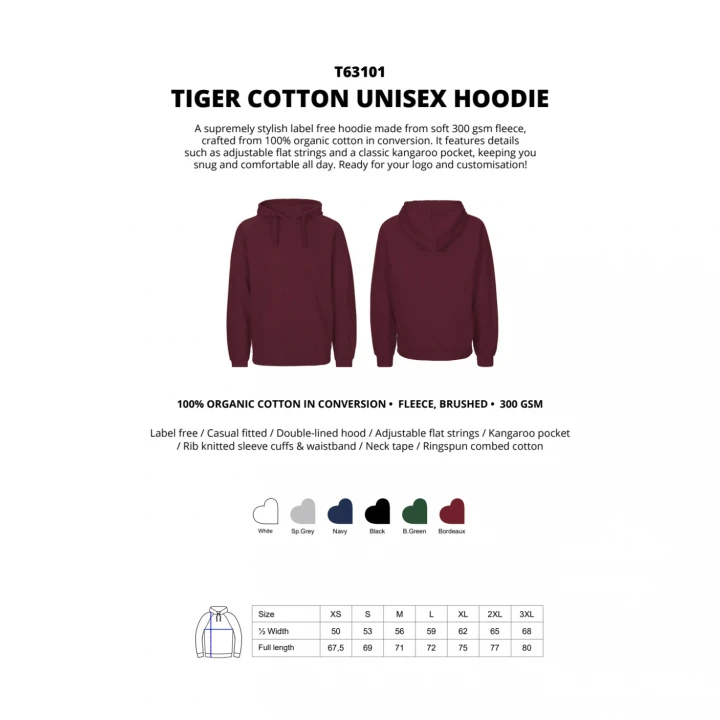 Tiger Cotton® Unisex Hoodie Neutral®