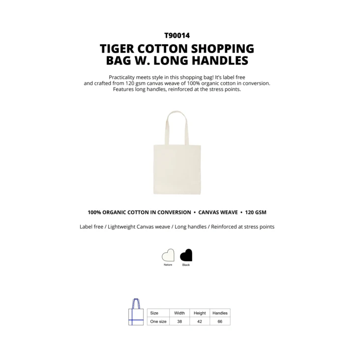Tiger Cotton® Shopping Bag Long Handles Neutral®