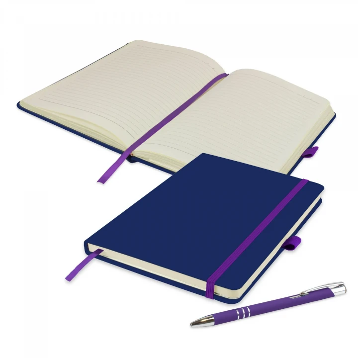 Toretto Navy A5 Notebook & DaVinci Ballpen Set