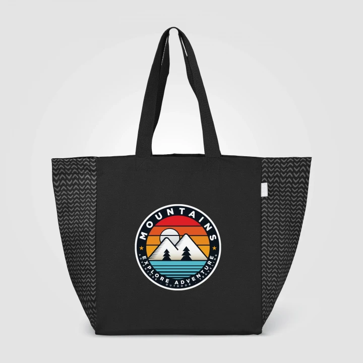 Toronto 8oz. Recycled Cotton Chevron Tote Bag