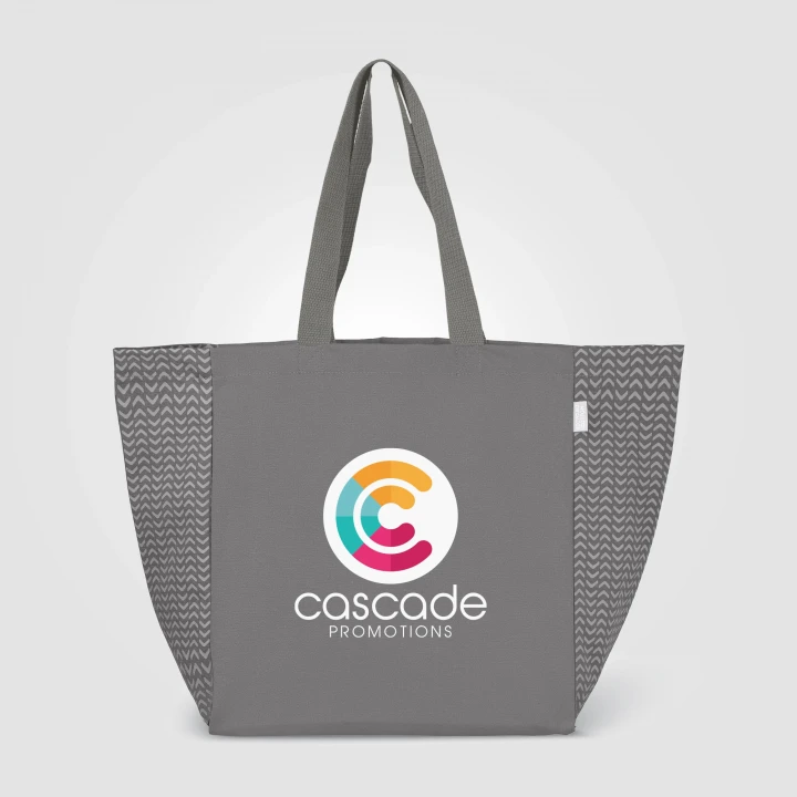 Toronto 8oz. Recycled Cotton Chevron Tote Bag