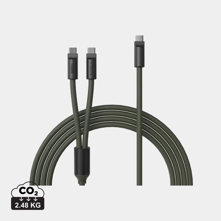 VINGA Baltimore silicone multi charging cable (C+2C)
