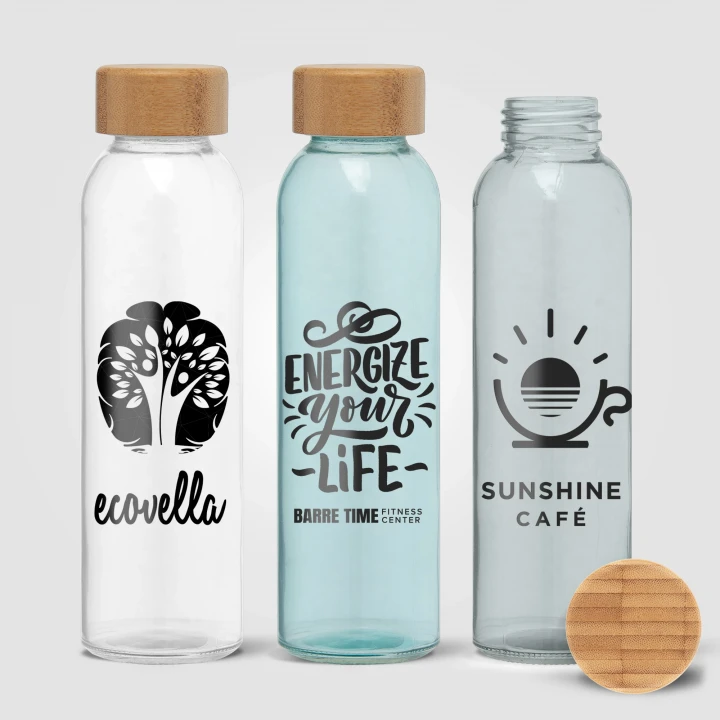 Alpine 500ml Glass Bottle with Bamboo Lid