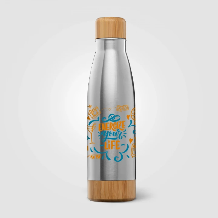 Ibiza Bamboo 650ml Double Wall Stainless Steel Bottle