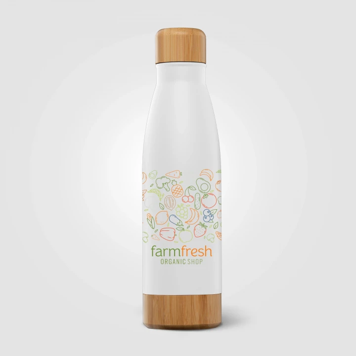 Ibiza Bamboo 650ml Double Wall Stainless Steel Bottle
