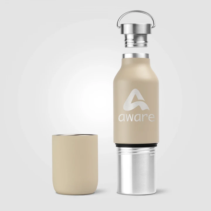 Freya Duo  2-in-1 590 ml Double Wall Recycled Stainless Steel Bottle with 325ml Tumbler