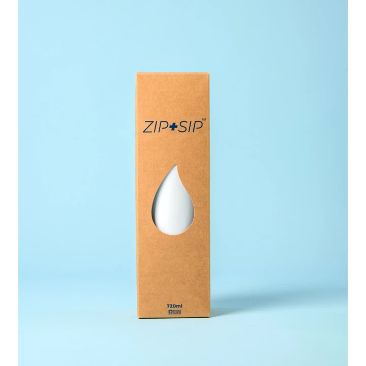 ZIP + SIP Bottle 720ml White Satin
