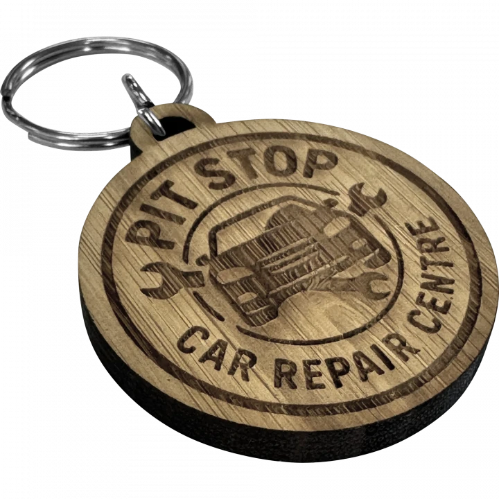 Graina Bamboo Keyring (Round)