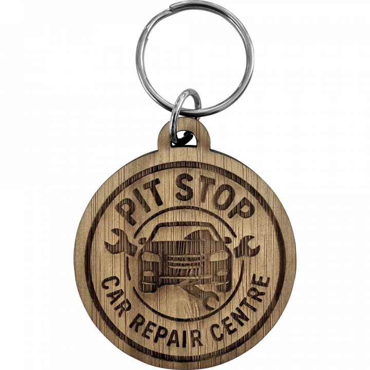 Graina Bamboo Keyring (Round)