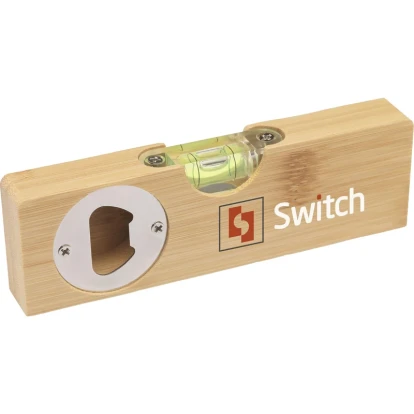Bamboo bottle opener & spirit level
