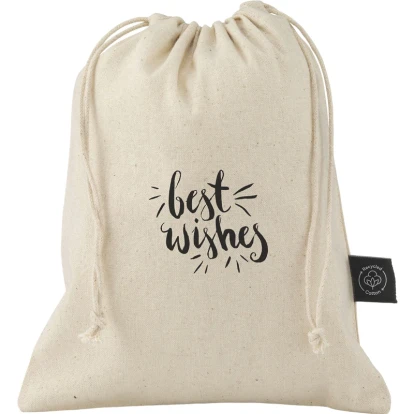 Recycled cotton gift pouch 150gsm/4.4oz