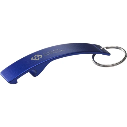 Recycled aluminium bottle opener keyring
