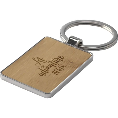 Bamboo rectangle keyring