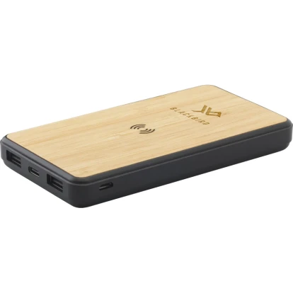 Recycled ABS & bamboo wireless power bank 10,000mAh