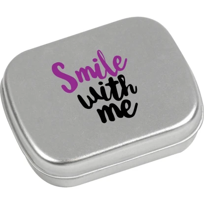 Small flat tin with approx 25g of mints