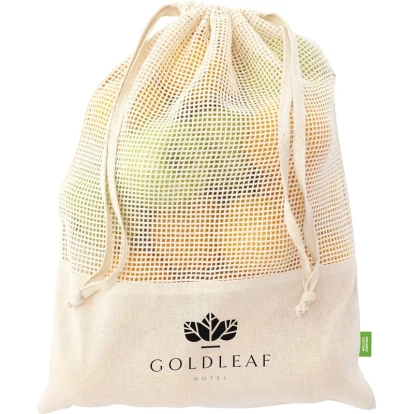 Organic cotton mesh fruit bag 120gsm/3.5oz