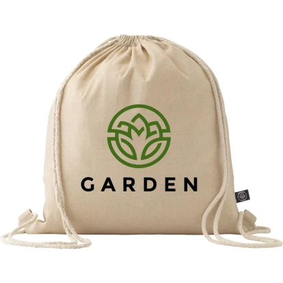 Recycled cotton drawstring bag 180 gsm/5.3oz