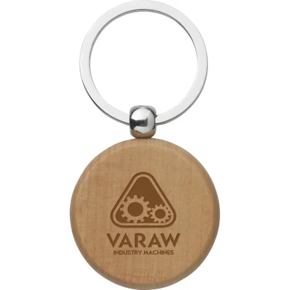 Round beech keyring