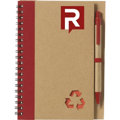 Recycled notebook and pen approx A5