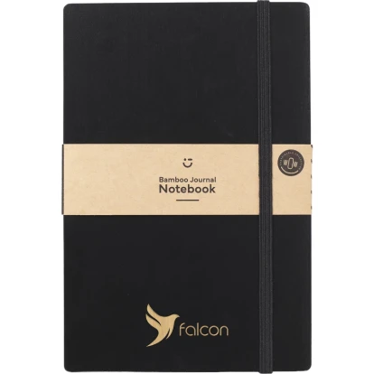 Bamboo cover notebook with naked spine approx A5