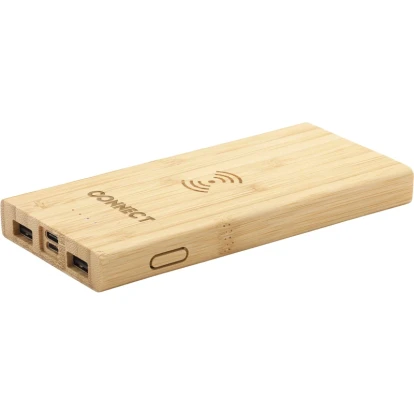Bamboo wireless charger & power bank 8,000 mAh
