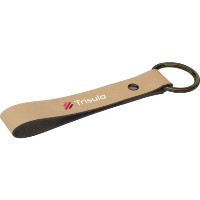 Made recycled leather keyring