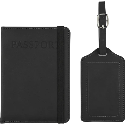 Zani Recycled PU Passport Holder and Luggage Tag