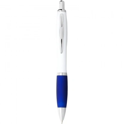 Nash Ballpoint Pen With White Barrel and Coloured Grip (black ink)