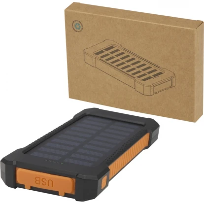 Altair 5000mAh 10W Recycled Plastic Rugged Solar Power Bank With Built-In Torch