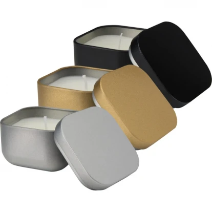 Tindra Square Tin Candle With Vanilla Aroma