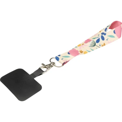 Gaby RPET sublimation mini-lanyard with phone holder 