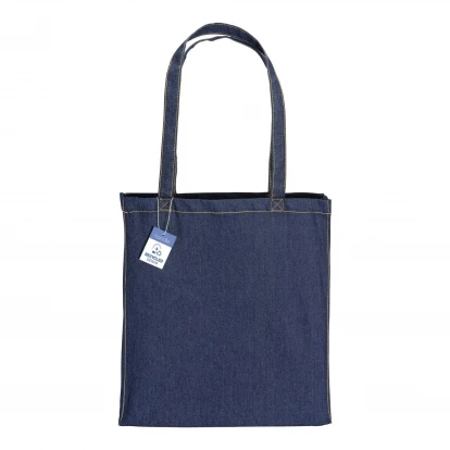 Sustainable Living Recycled Denim Shopping Bag with Gusset